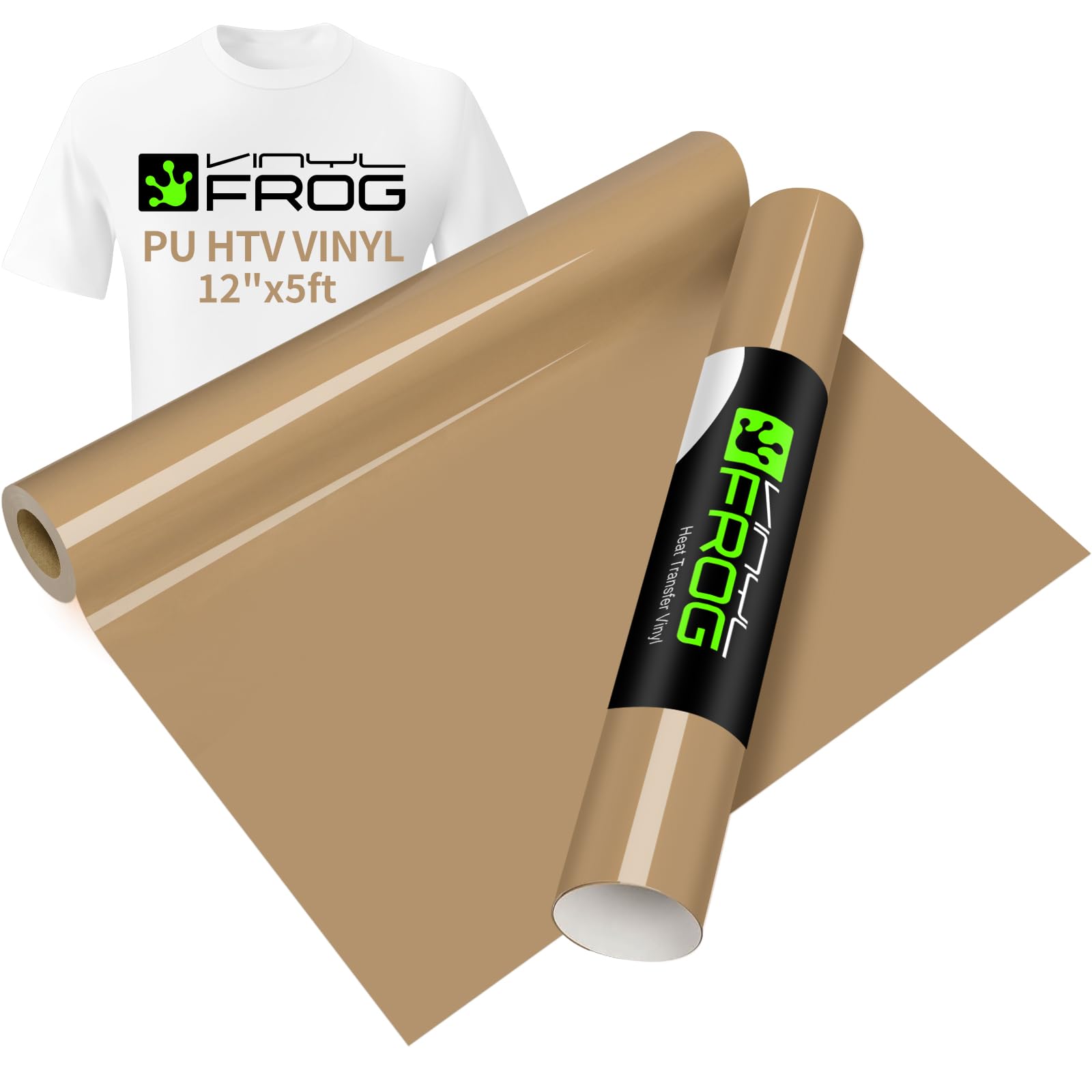 VINYL FROG Camel Heat Transfer Vinyl Roll 12" x5ft Matte HTV Vinyl