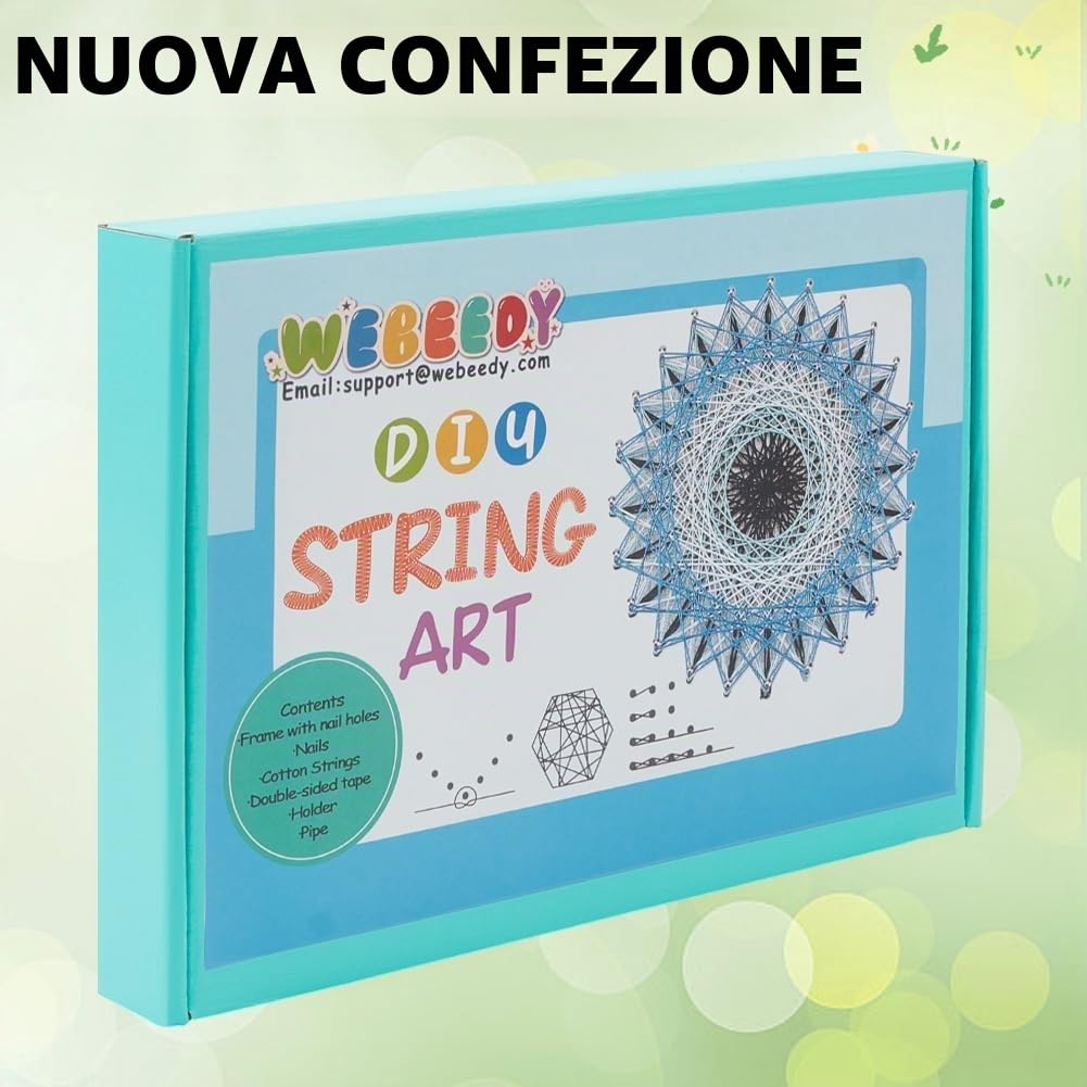 WEBEEDY Kit fai da te 3D String Art per Adulti Principianti, Kit Artigianale Evil Eye, include tutti gli accessori e la cornice necessari, decorazioni da parete