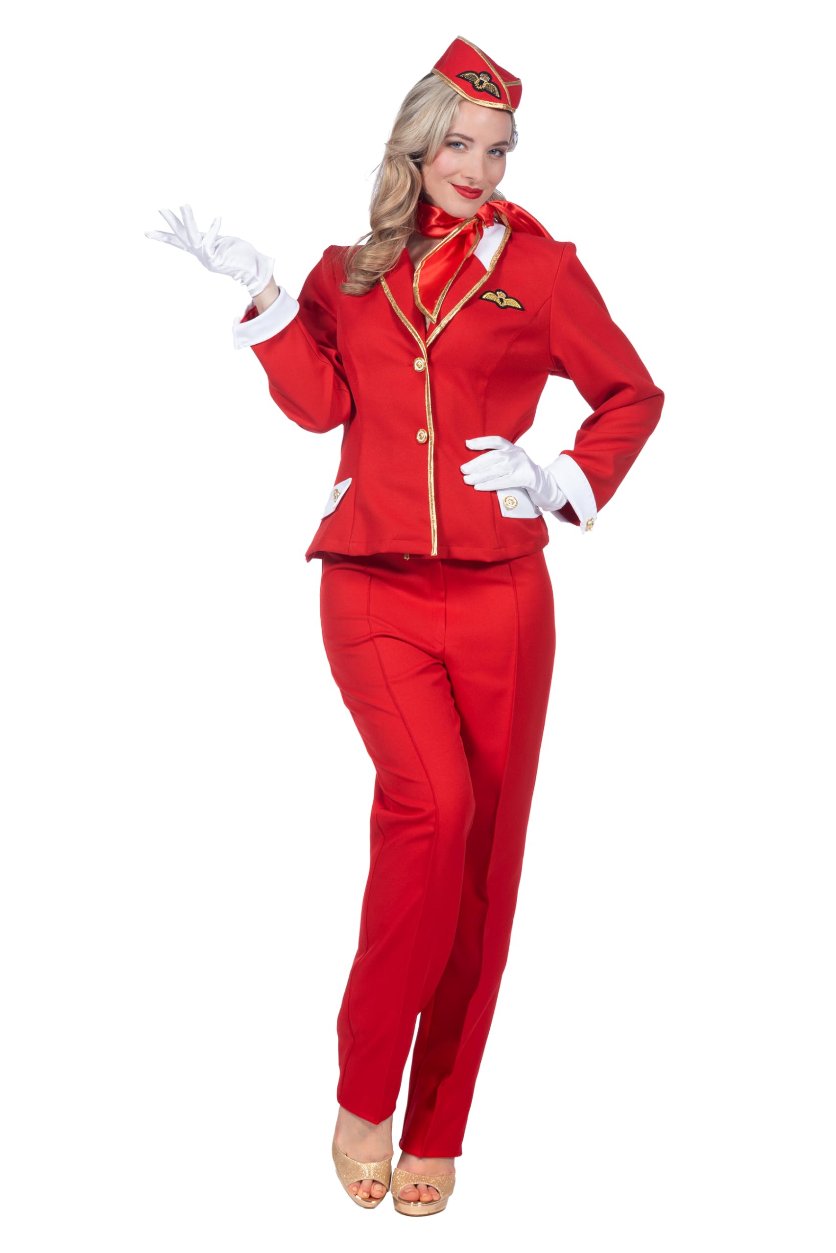 Wilbers&Wilbers 320467 Stewardess Costume for Women, Uniform, Flight Attendant, for Carnival