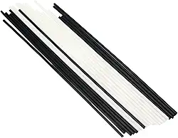 Geesatis Marcador de posição de escala de escala lateral de baixo de guitarra de 1,5 mm para Ukulele Brss de guitarra, 10 peças pretas e 10 peças brancas