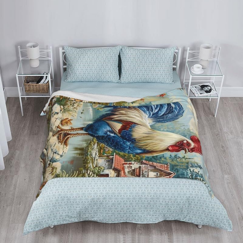 Rooster Blanket Chicken Fleece Throw Blanket Super Soft Warm Cozy Fuzzy Plush Roosters Blanket Gifts for Girls Boys Kids Room Decor 40"X50" - Image 4