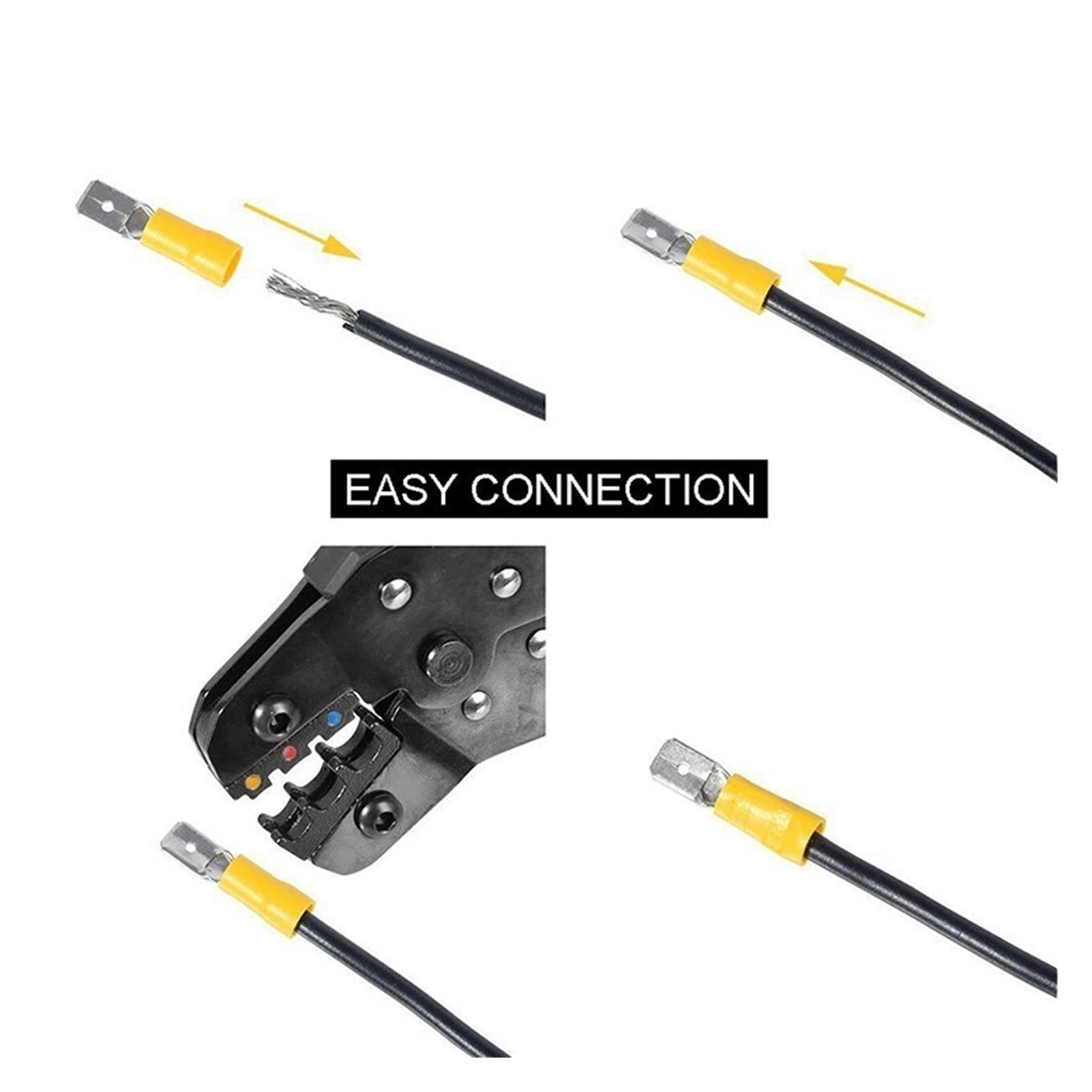 Demasiado 1200 pz Terminali a crimpatura Assortiti Kit Terminali elettrici isolati Terminali a Fili Connettori a crimpare Terminal Spade Anello CLH 22-10 AWG.