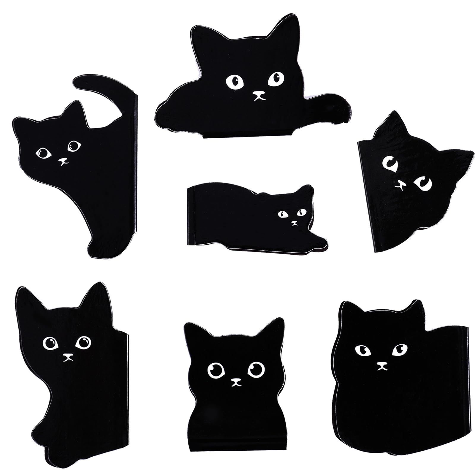 Magnetic Bookmarks, 6 Pieces Assorted Cute Book Markers Clip Set, Cat Bookmark for Cat Lovers, Kawaii Cat Magnet Page Markers for Teachers School Home Office (Set 2)