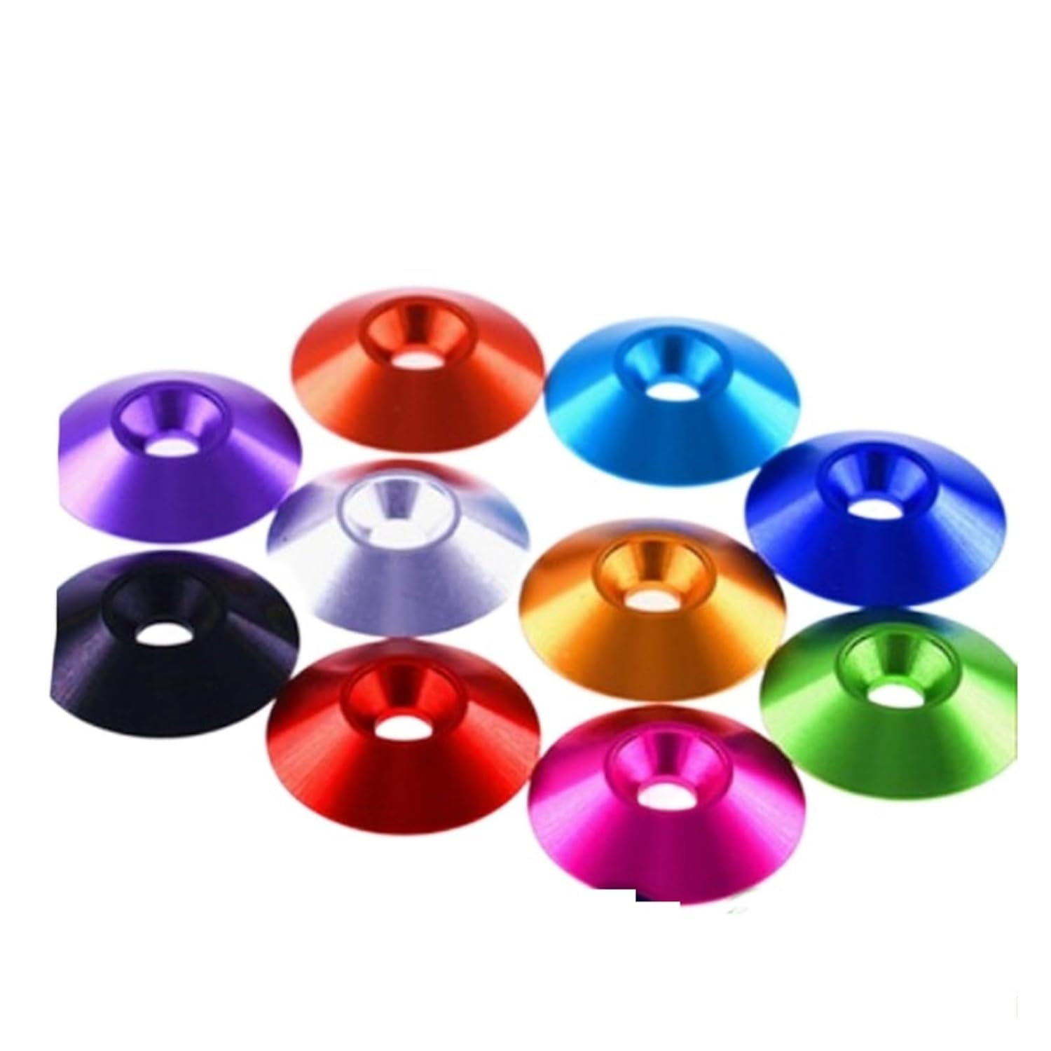 10pcs M3 M4 M5 M6 M8 Aluminum Colorful Countersunk Umbrella Head Washer Gasket(Sky Blue Color,10PCS_M4)