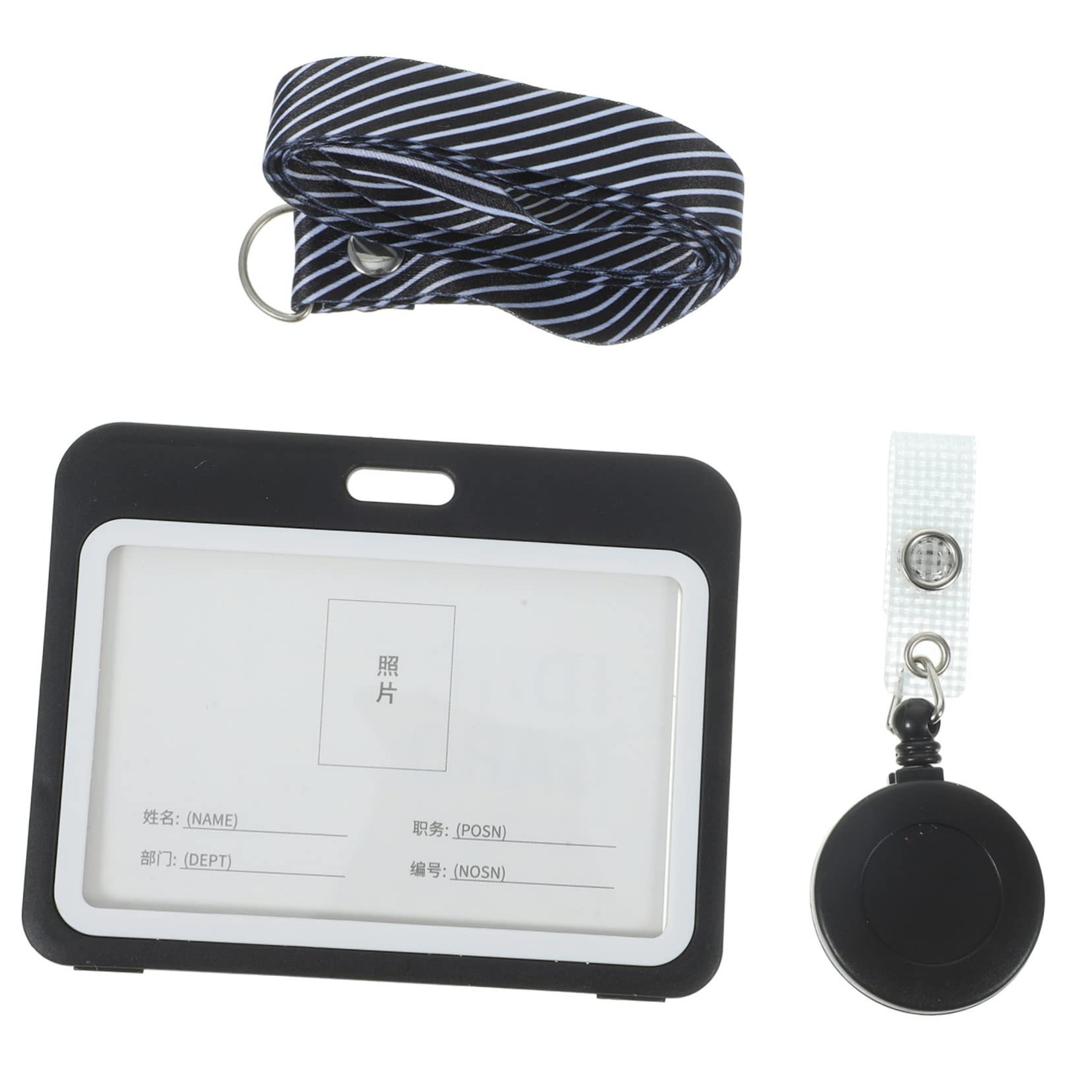 Lot De 4 Porte-badges Rétractables Pochettes Horizontales Avec Cordon Anti-rayures Pour Cartes Bancaires Et De Crédit 2 Pièces X 4