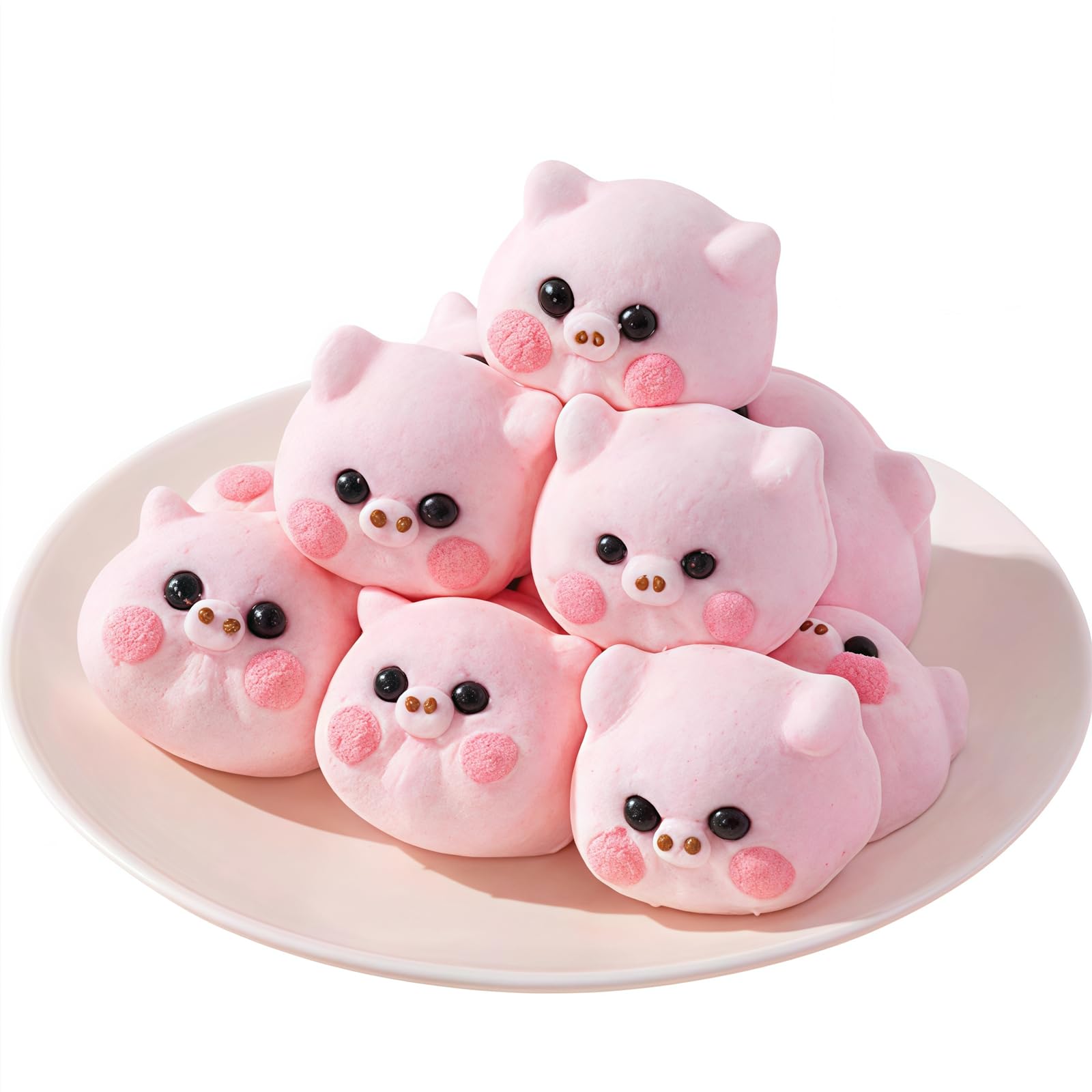 MKSDDF-10PCS Piggy Marshmallow Halal Candy Large Marshmallow Vegetarian Marshmallows Meal Decoration Cake Decoration Cake Baking Decoration