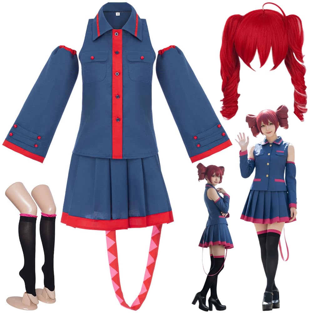 Arwomlo Women Kasane Costume Kasane Blue Uniform Halloween Suit Full Set