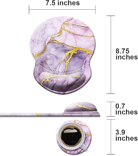 Miniatura 23 de Alfombrilla para mouse con soporte de muñeca, antideslizante, reposamuñecas para oficina, computadora, laptop y Mac, duradera, cómoda y ligera, cute