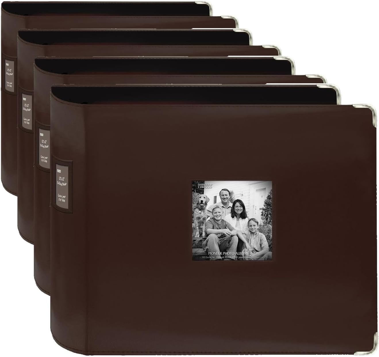 Pioneer 3-Ring Sewn Leatherette Album 12"X12" - Brown
