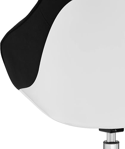 Miniatura 9 de Techni Mobili Silla de trabajo tapizada con soporte lumbar, silla de oficina de altura ajustable con control de inclinación y giro de 360 grados