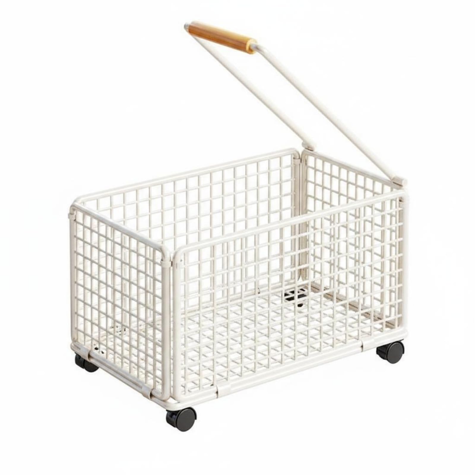 Carrello Pieghevole da Trasporto Mano Trolley Piattaforma Portapacchi Portabagagli Design Portatile con Ruote 360 E Piano Aperto per Oggetti, Grande Con Maniglia Estensibile - Bianco