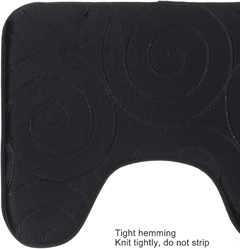 Vista 34 de Juego de 3 tapetes de baño, tapetes con relieve para tapa de inodoro, tapete antideslizante absorbente lateral para baño, baño (rojo)