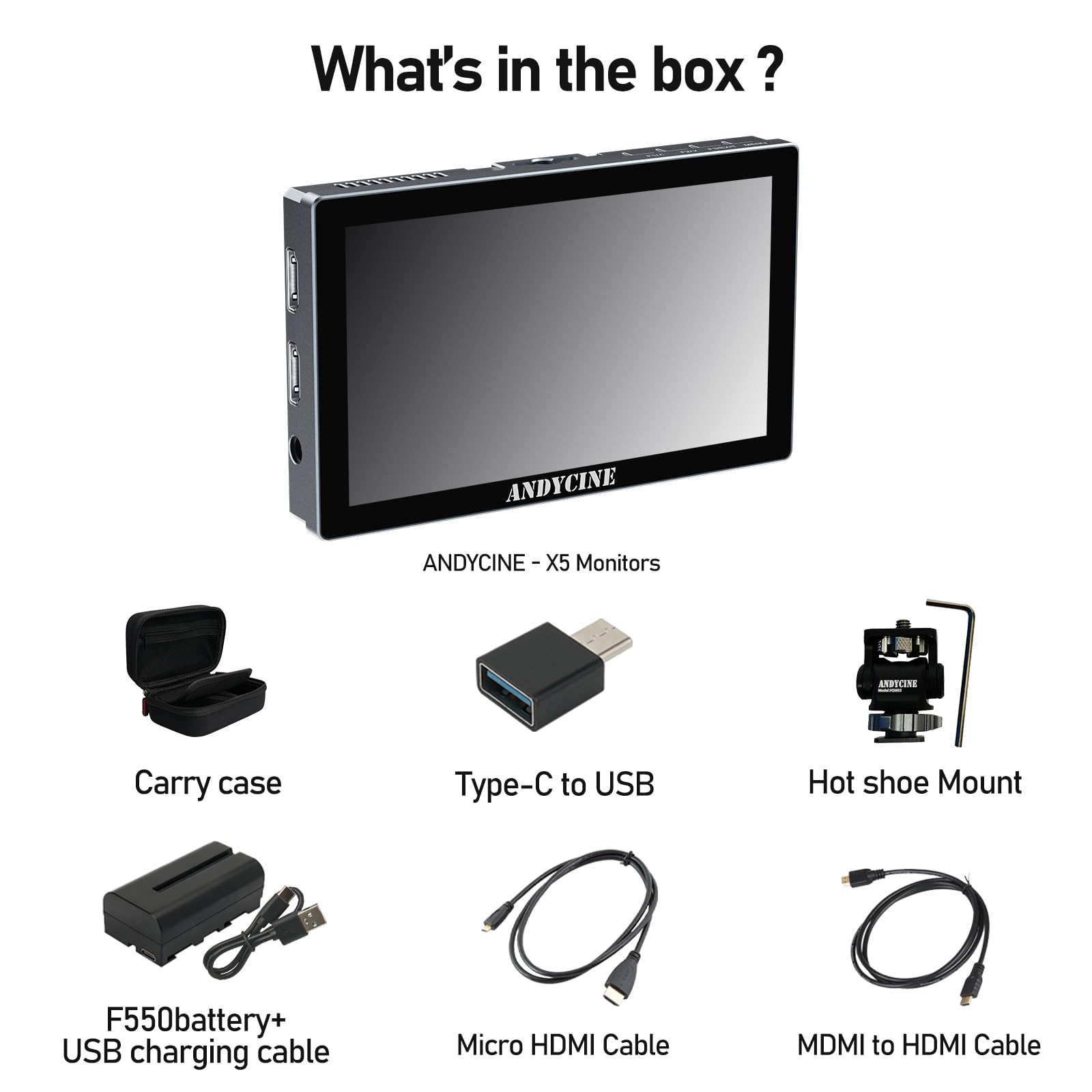 ANDYCINE X5 5.5 Inch 1200nits Brightness Aluminum Housing DSLR