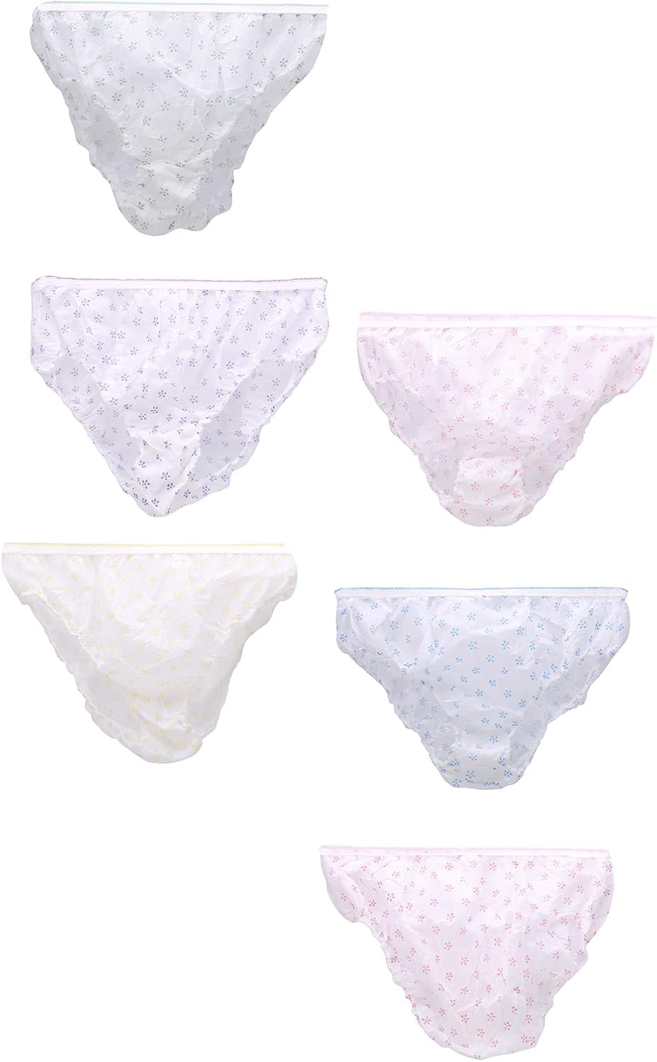 Womens Disposable Underwear Briefs Lightweight Breathable Travel Essential for Travel Hospital Non Woven Cotton Multicolor L 7 Pack Individually Wrapped