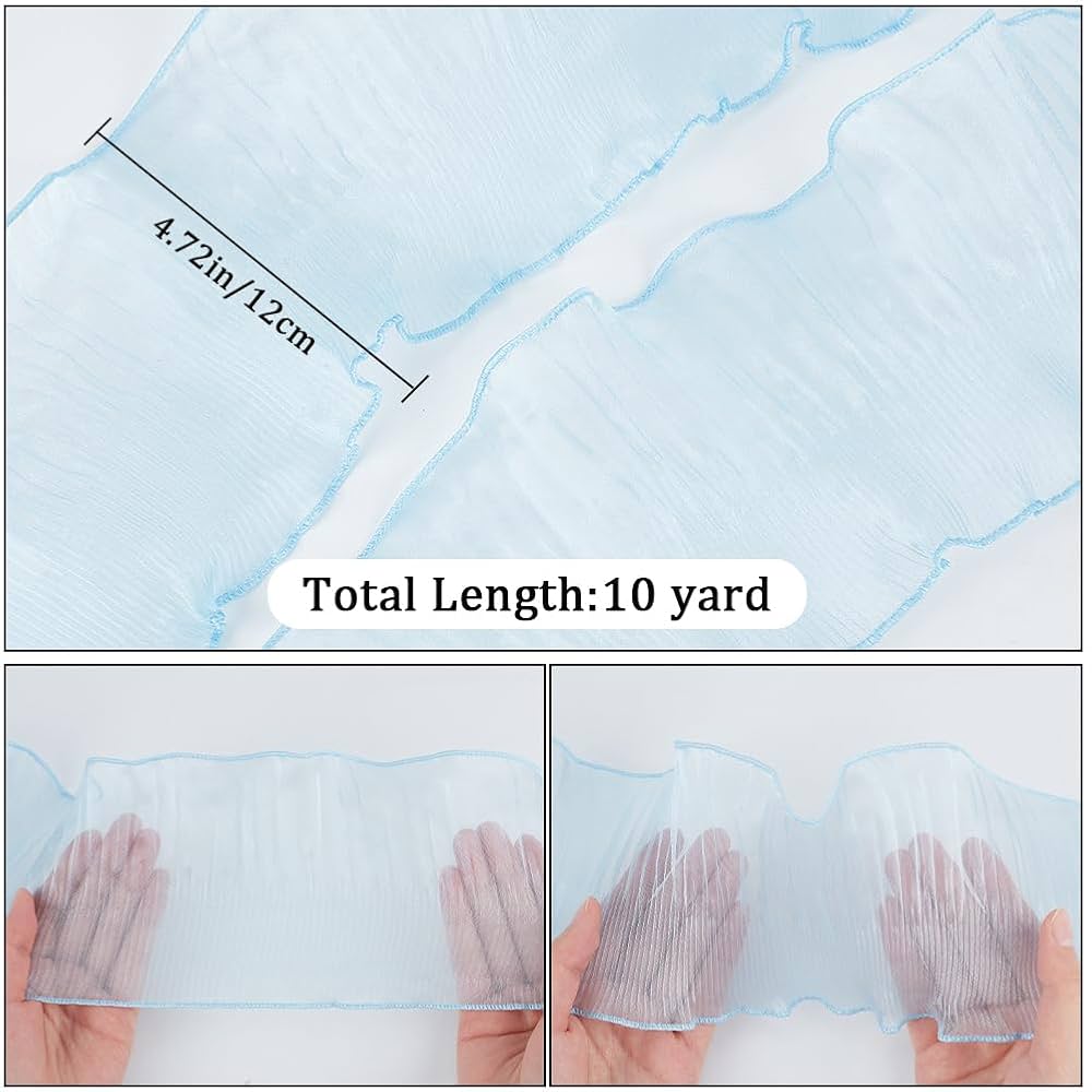 10 Yards 4.72"/12cm Organza Ruffled Pleated Lace Fabric Trim Pink Retro Ruffle Pleated Chiffon Trimmings Polyester Border Lace Fabric Diy Wedding Dres A57d610c 8333 4324 935f B68517e8b2f2.5c96740b43371fdd363d112a9b17abb3