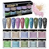 BORN PRETTY Without Lamp Cure holographic dipping nail powder Natural Dry Nail Art Decoration manicuring 12PCS