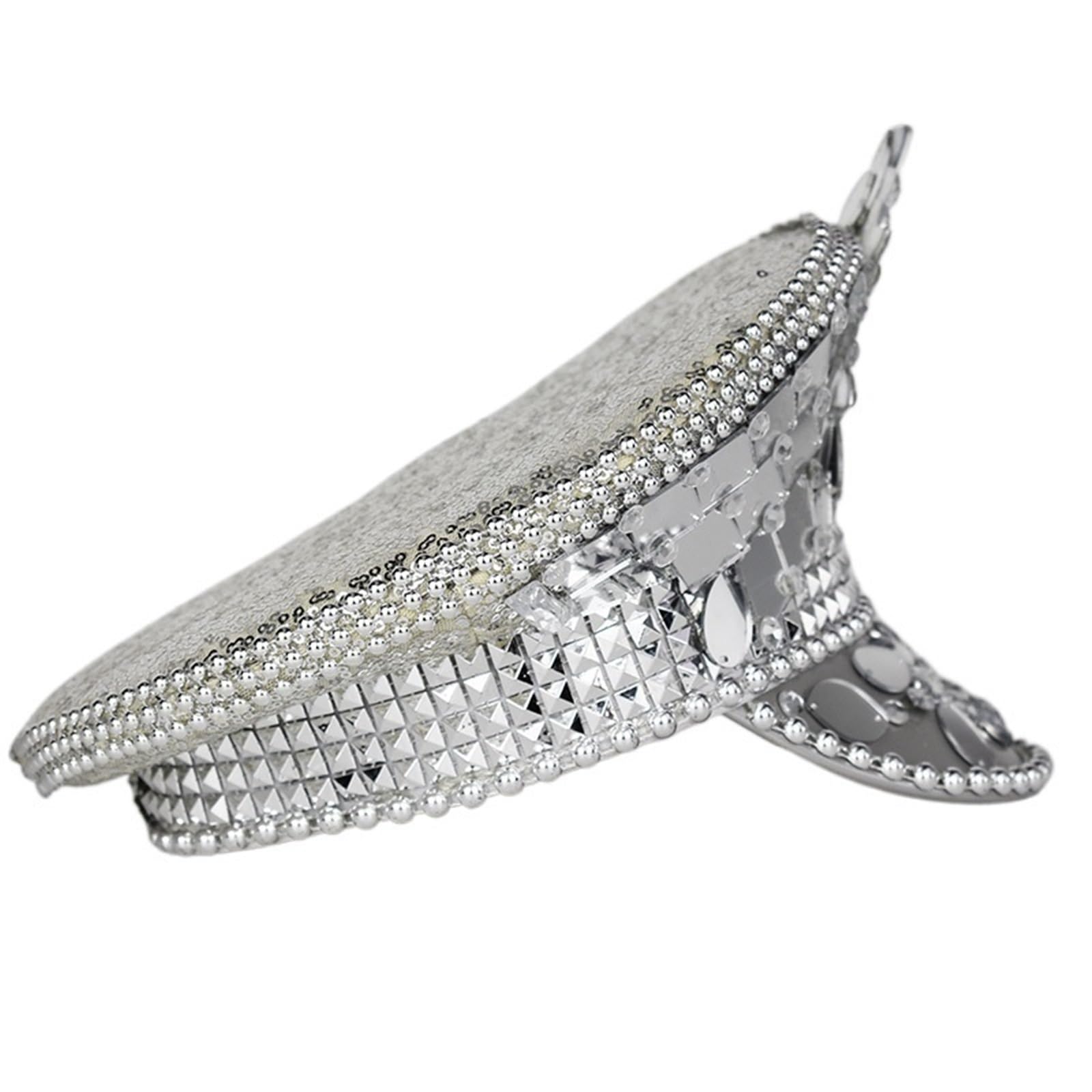 Cappello unisex in costume di carnevale Mardi Gras Music Festival Cappello da uomo in fiamme Cappello militare con paillettes Cappello Steampunk ( Color : C6 , Size : M )