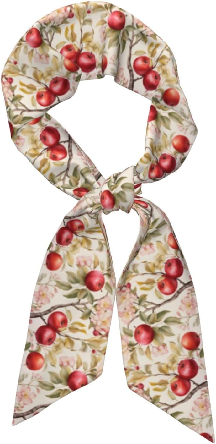 Pink flower red apple Multifunctional Fashion Scarf, Soft/Silky and Breathable Hairband