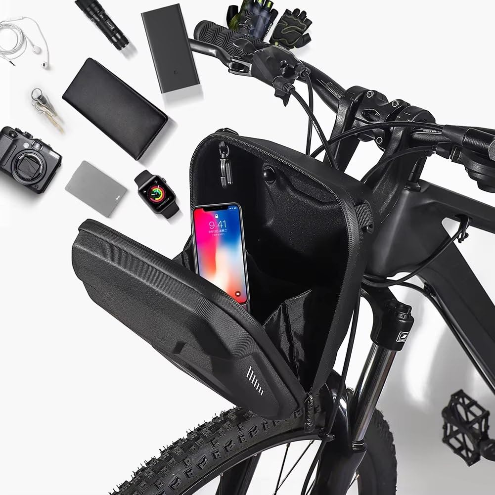 Bolsa Trasera Moto Bolsa para Manillar De Bicicleta De Montaña Funda Rígida para Teléfono Funda para Patinete Eléctrico Equipo De Ciclismo Bolso Moto(3 L a)