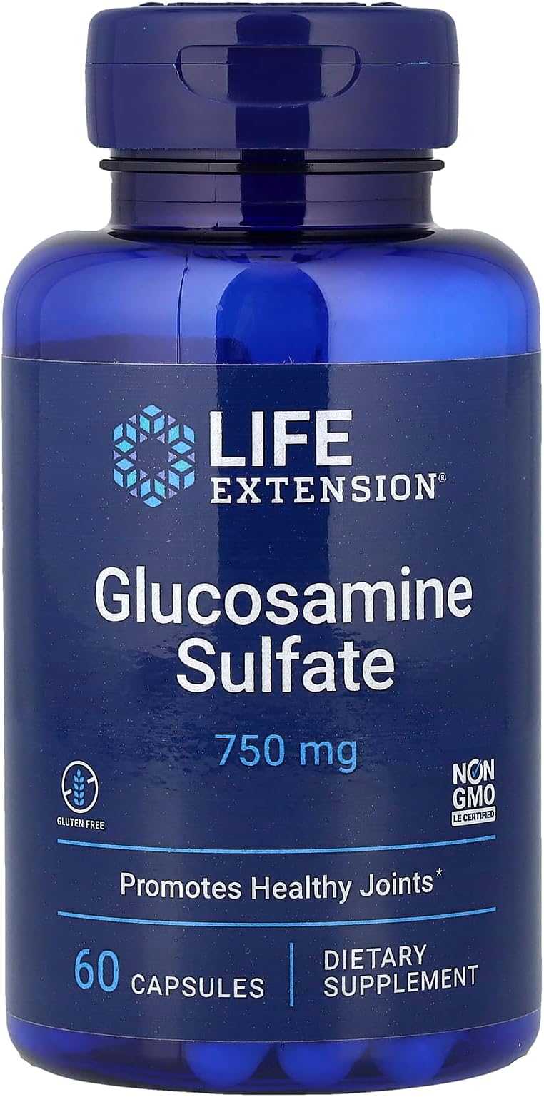 Life Extension Glucosamine Sulfate - Glucosamine Supplement Pills for Knee Comfort & Joint Health Support - Non-GMO, Gluten-Free - 60 Capsules
