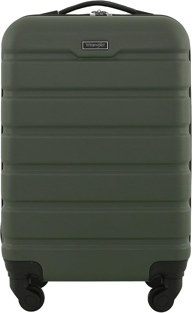 Wrangler 22" Hardside Spinner Carry-On Luggage, Olive
