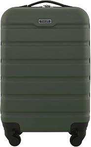 Wrangler Hardside Carry-on Spinner Luggage, Olive, Carry-On 20-Inch, Hardside Carry-on Spinner Luggage