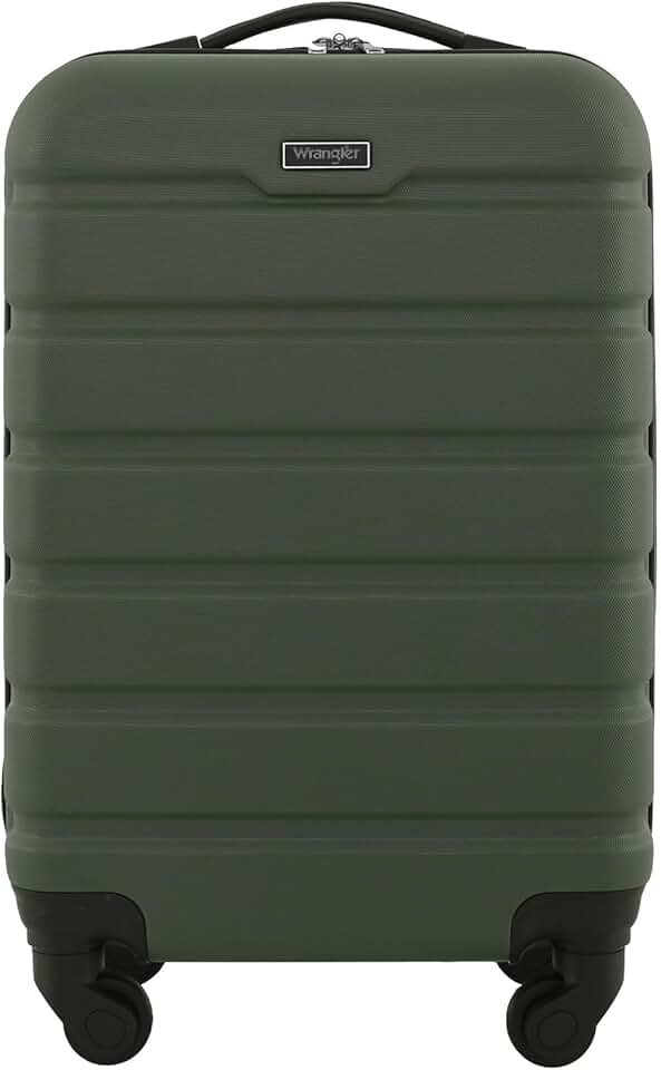 Wrangler 22" Hardside Spinner Carry-On Luggage, Olive