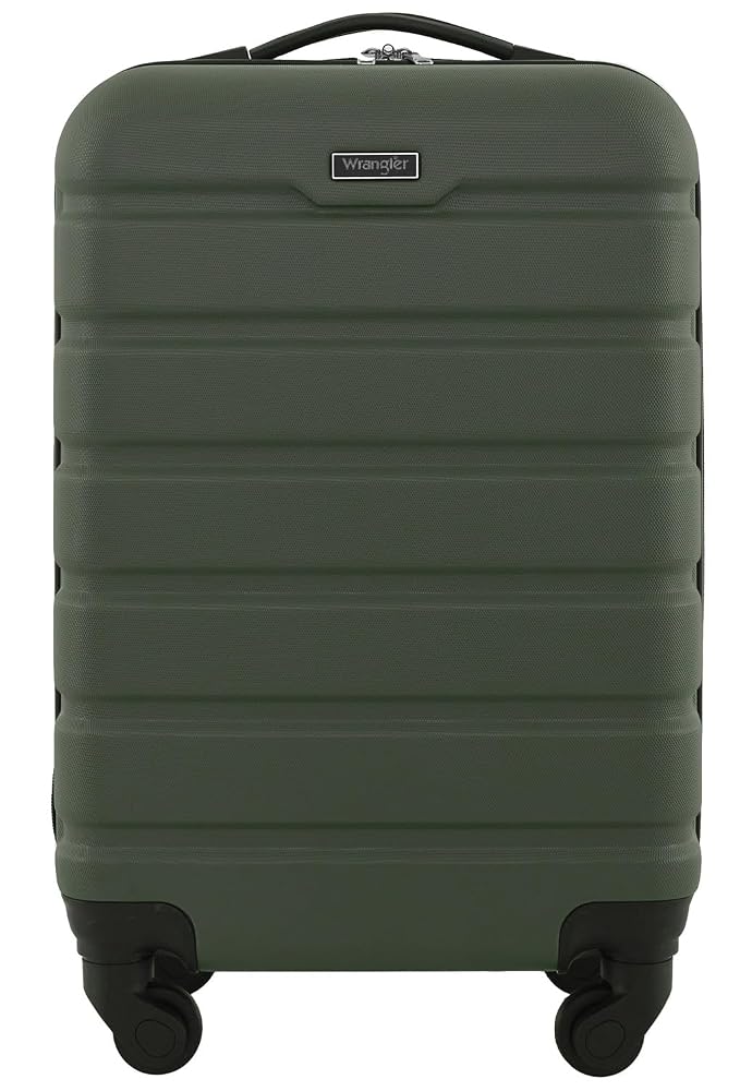 Wrangler 22" Hardside Spinner Carry-On Luggage, Olive