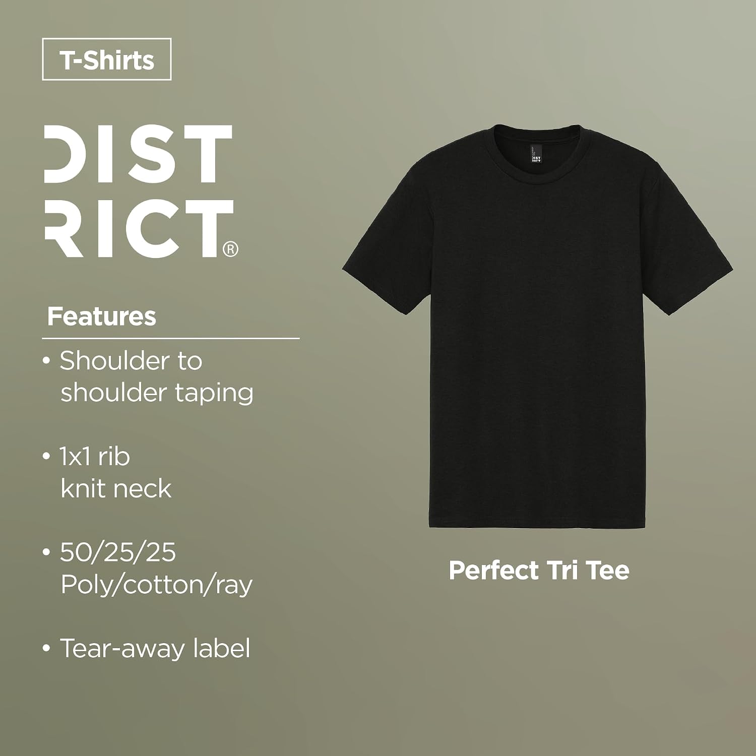 District Perfect Tri Tee - Stylish Casual Short Sleeve T-Shirt for Men & Women, Soft Tri-Blend Fabric