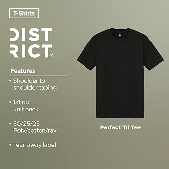 District Perfect Tri Tee - Stylish Casual Short Sleeve T-Shirt for Men & Women, Soft Tri-Blend Fabric