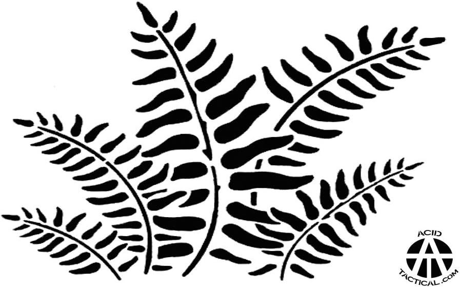 Acid Tactical® 5 Pack - 14" Camouflage Airbrush Spray Paint Stencils - Duracoat Gun Duck Boat Camo - Cattails Bark & Fern Set