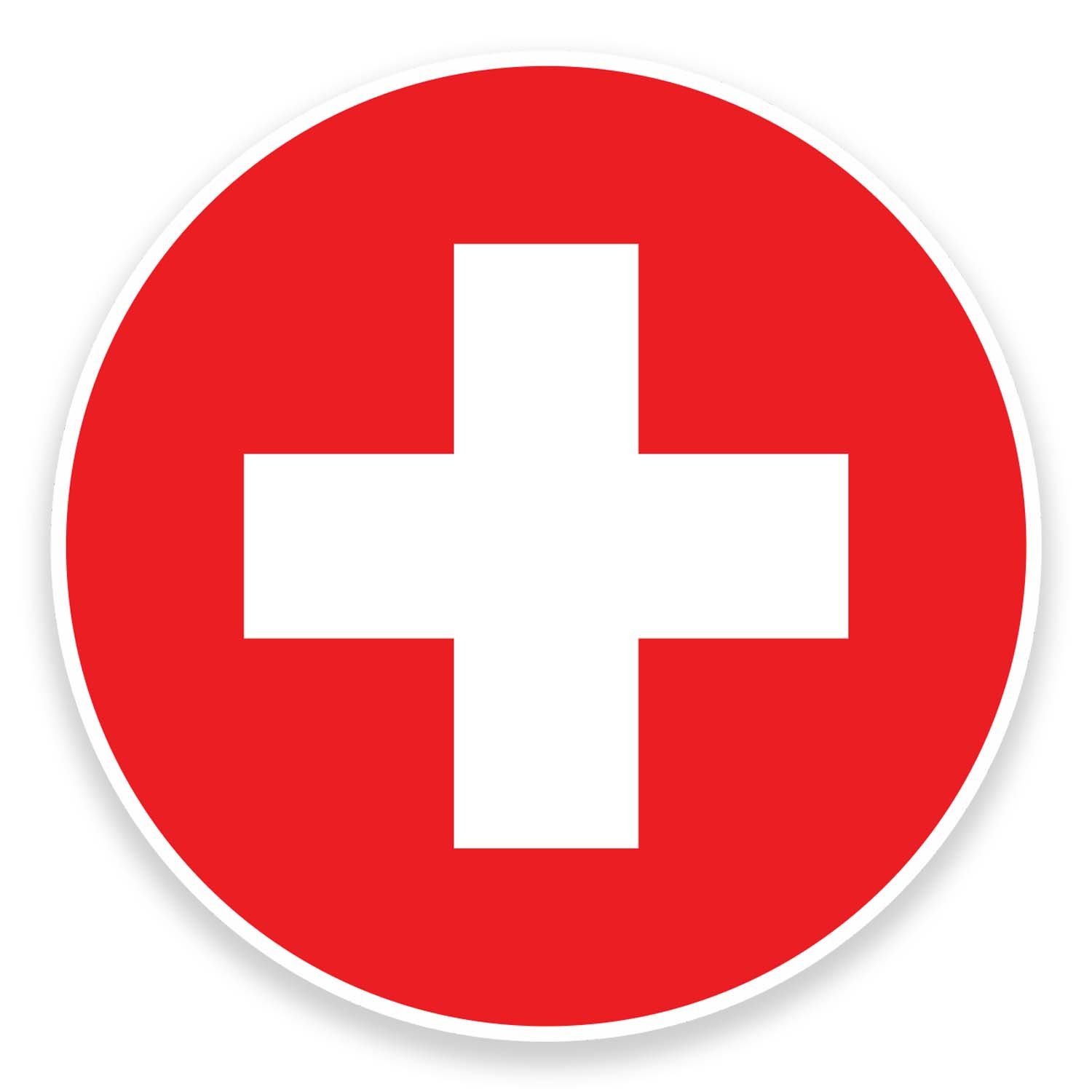 2 x 10cm Switzerland Flag Vinyl Sticker Decal Laptop Car Luggage Travel #9063 (10cm Wide x 10cm High)