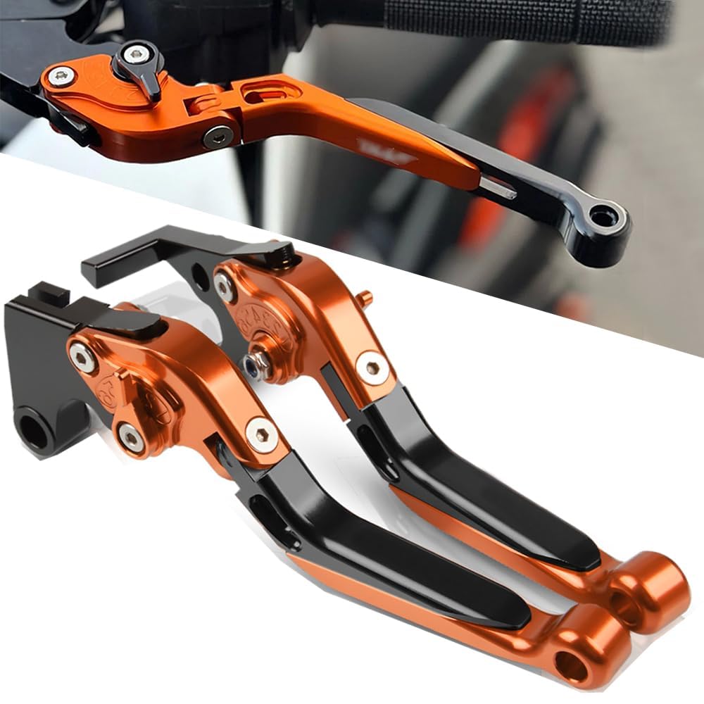 CNC Alluminio Leva Freno e Frizione per KTM DUKE 790 2018-2021 Arancione Nero