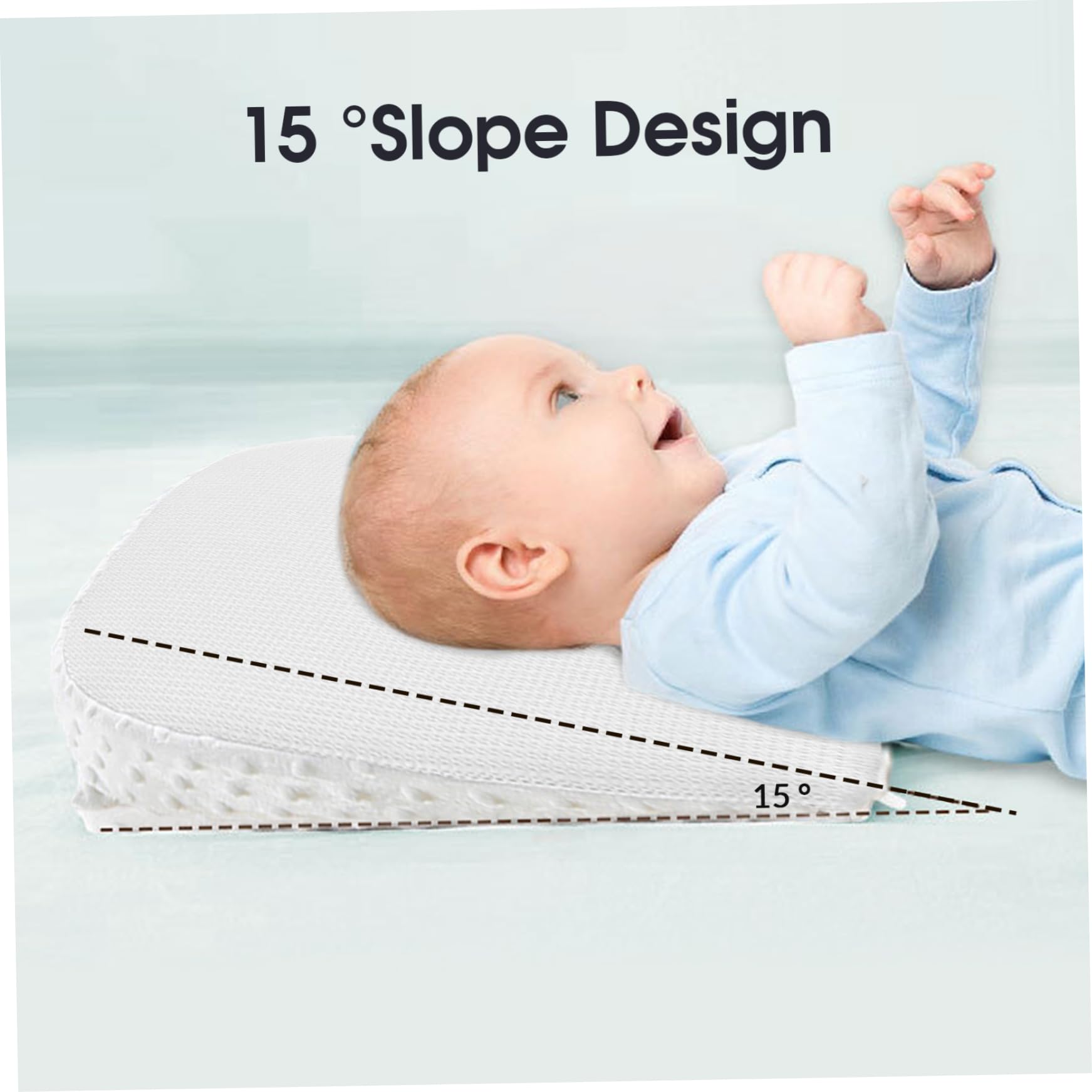 Oreiller compensé pour nouveau-né, accessoire d'allaitement pour reflux pour nourrissons, accessoire sécurisé et antidérapant pour le ventre de bébé, adapté pour l'alimentation au biberon, le somme