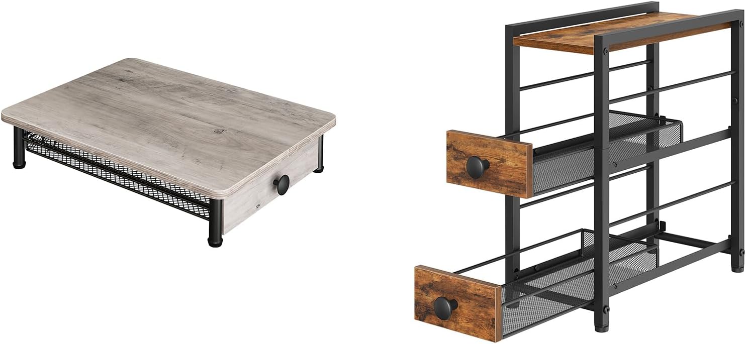 Coffee Pod Drawer Holder, Coffee Pod Storage for K Cup, Spice Rack, 3-Tier Pull Out Spice Rack Organizer for Countertop, KH08BG-SR02BR