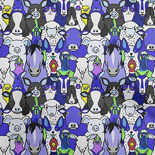 oneOone Rayon Medium Purple Fabric Horse Craft Projects Decor Fabric Printed By The Yard 56 Inch Wide