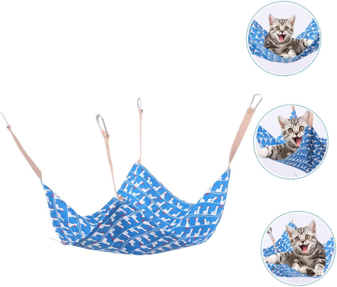 review DOITOOL 2 Pcs Cat Hammock Cat Hanging Bed Small Animal Hanging Cage Hamster Cage Hammock Cat Tree Hammock Cat House Bed Cat Hanging Hammock Pet Sleeping Pet House Cotton Linen Big Cat