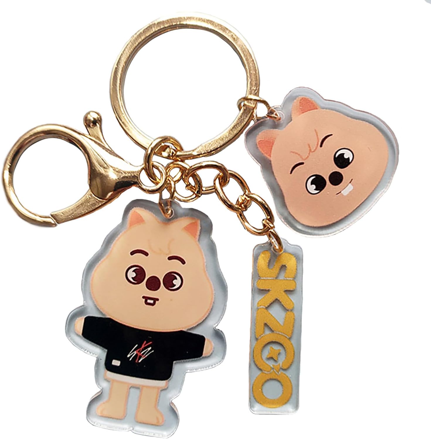 SXTQFDCKpop Merchandise,Skzoo Keychain Felix Hyunjin Bag Ornaments Accessories Key Ring