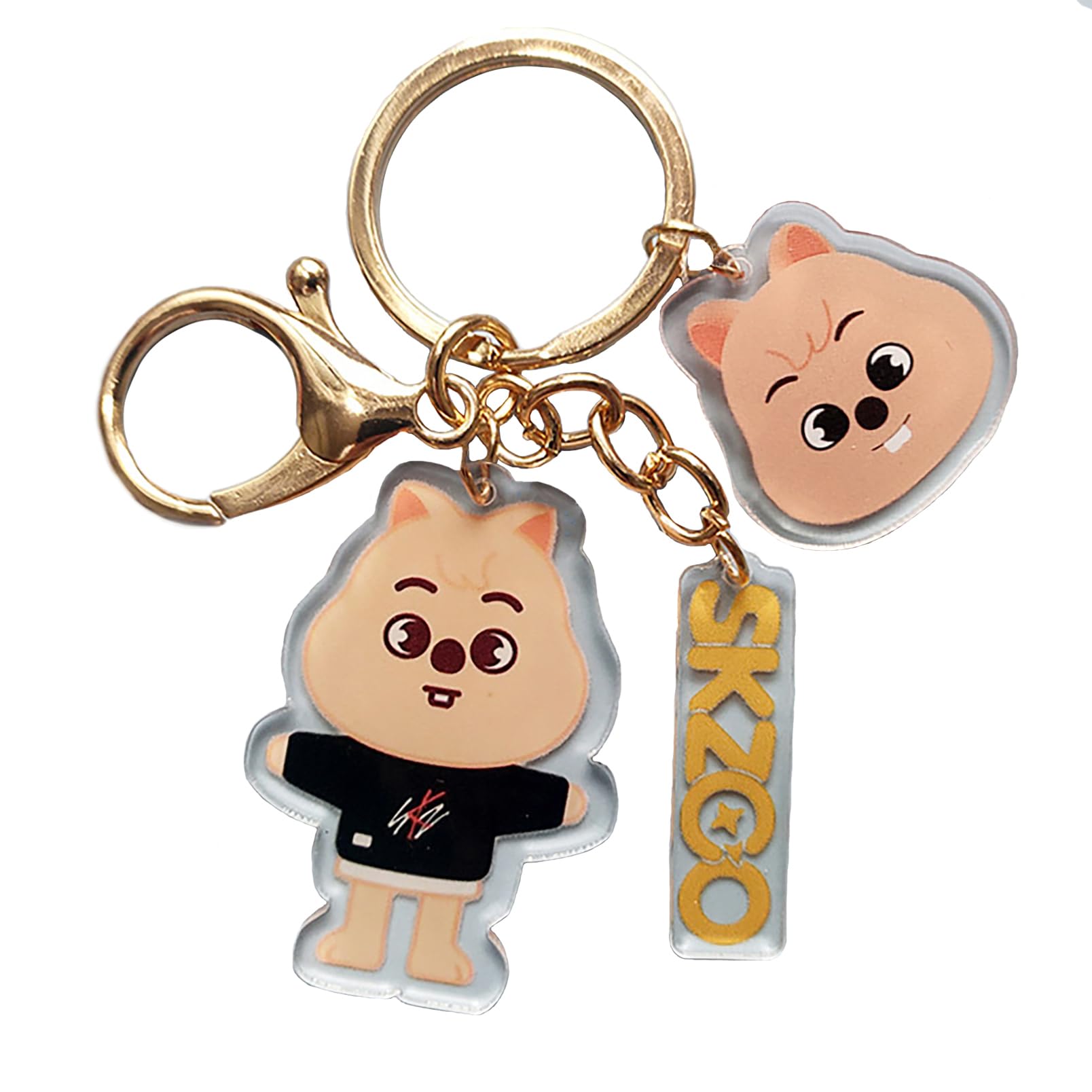SXTQFDCKpop Merchandise,Skzoo Keychain Felix Hyunjin Bag Ornaments Accessories Key Ring