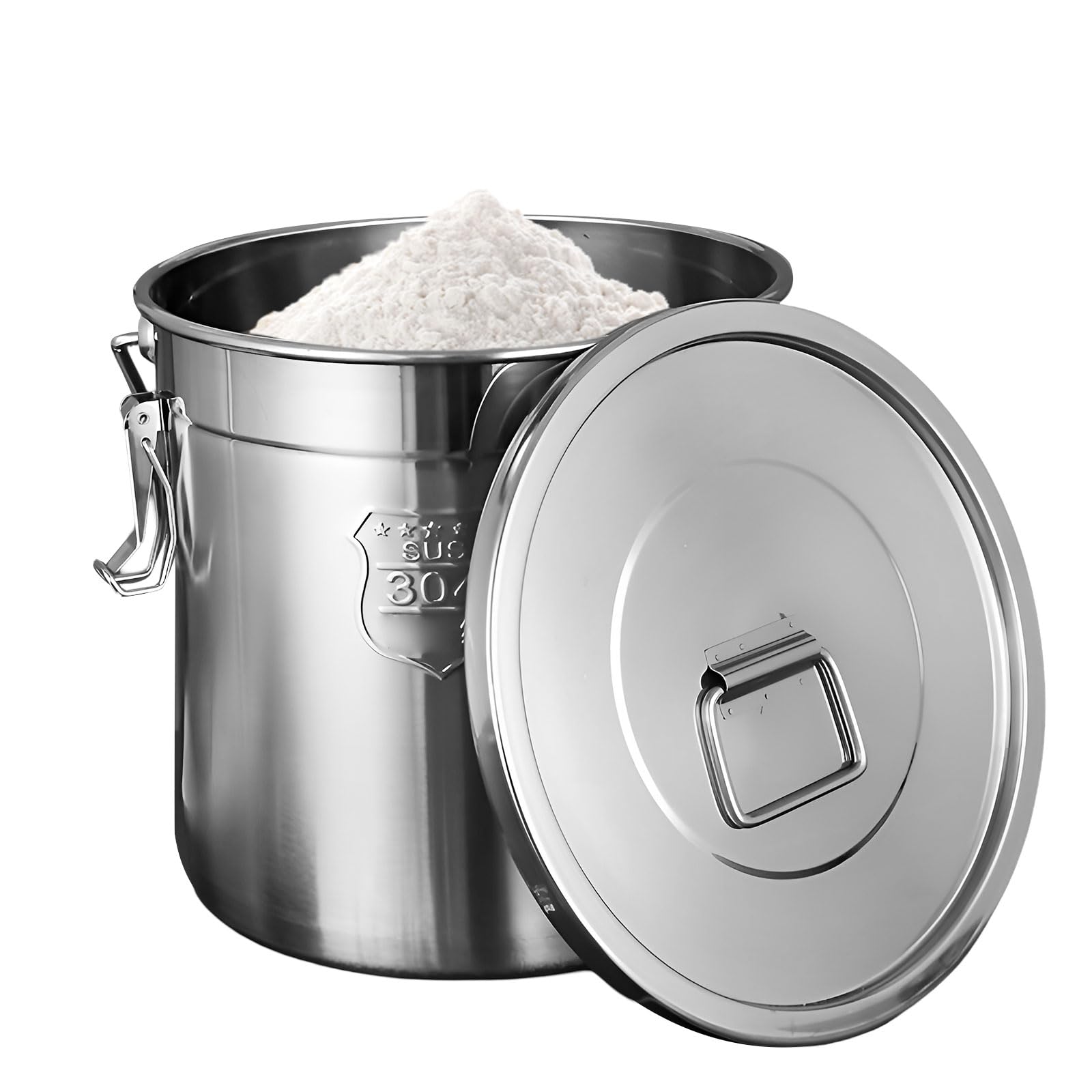 Luftdichter Behälter aus Edelstahl, versiegeltes Fass, Reisöl-Aufbewahrungseimer mit Deckel, Lebensmittelbehälter für Mehl, Kaffeebohnen, Milch