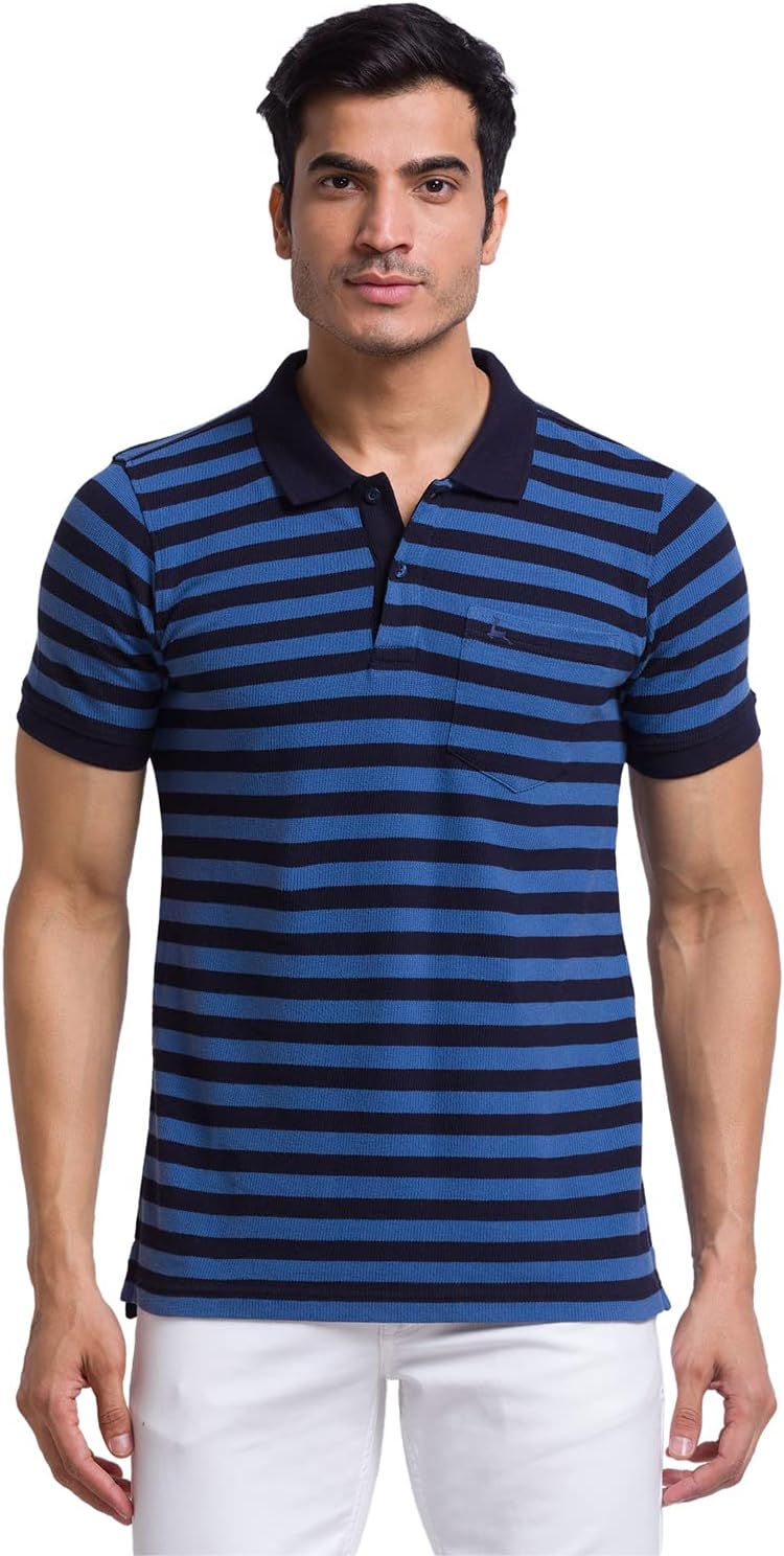 Parx Men's Yarn Dyed Regular Fit T Shirt