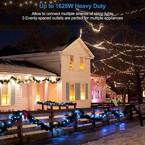 Yodotek 25Ft 12 Gauge Outdoor Power Extension Cord,Four Outlet Cable.multiple Evenly-Spaced Plug Ideal For Landscaping Light,Stage Backline,Holiday Decoration And Christmas，Ul Listed Cord Splitter #TOP7