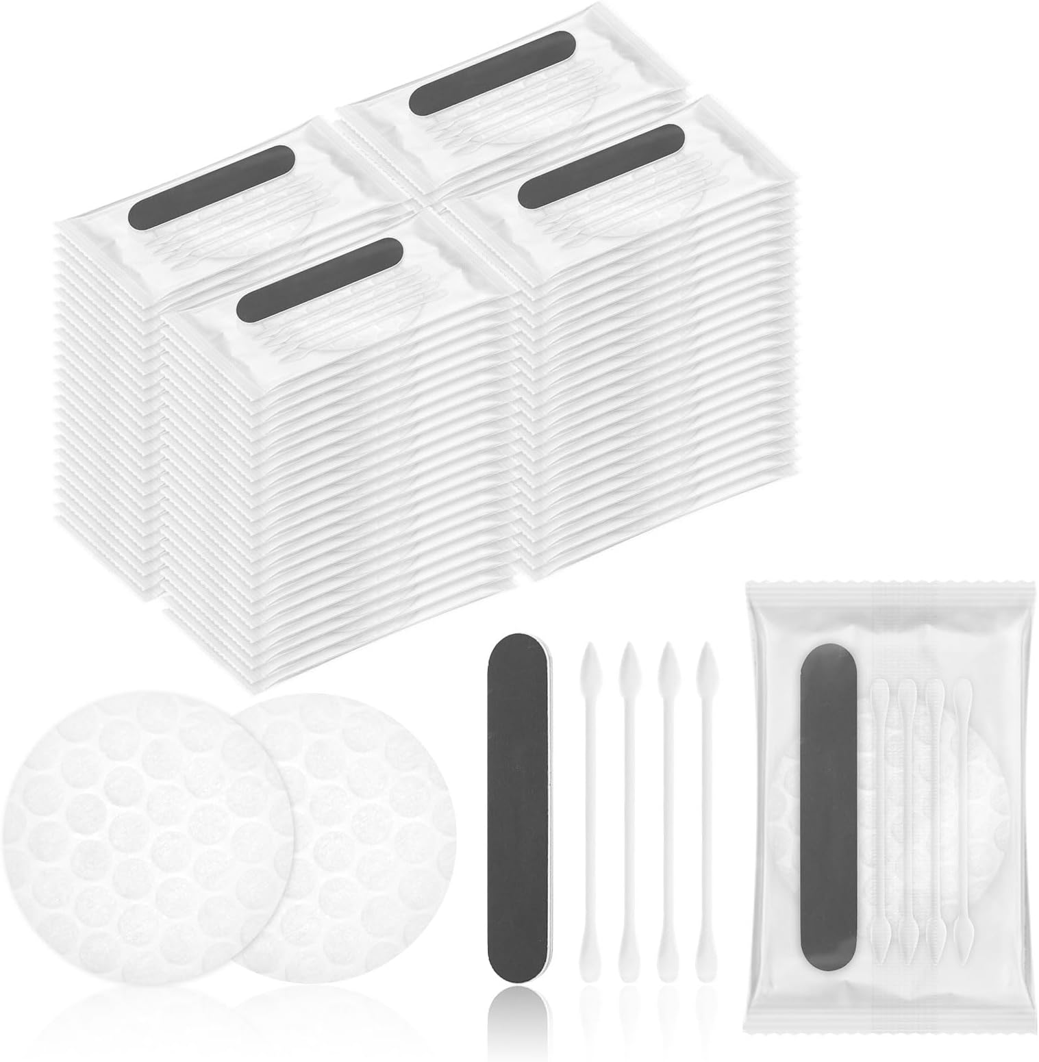 - Hotel Vanity Kit Individually Wrapped Bulk Travel Cleaning Kit for Hotels Disposable Travel Size Hotel Hospitality Supplies Hygiene Kits for Homeless in Bulk Round Cotton (100)