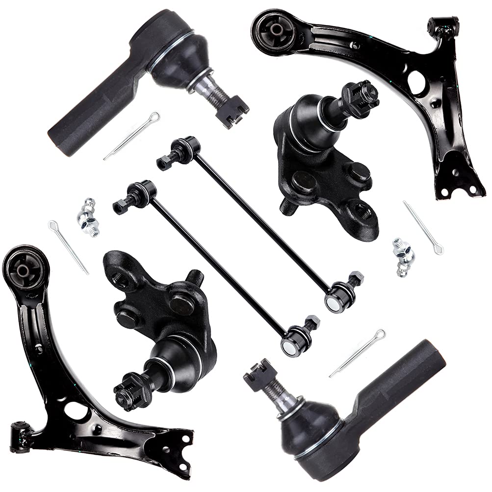 Photo 1 of * MISSING HARDWARE* SCITOO 8pcs Front Suspension Kit Lower Control Arm Ball Joints Outer Tie Rod Ends Sway Bar Links Fit For 2003-2008 For Pontiac Vibe 2003-2008 For Toyota Matrix