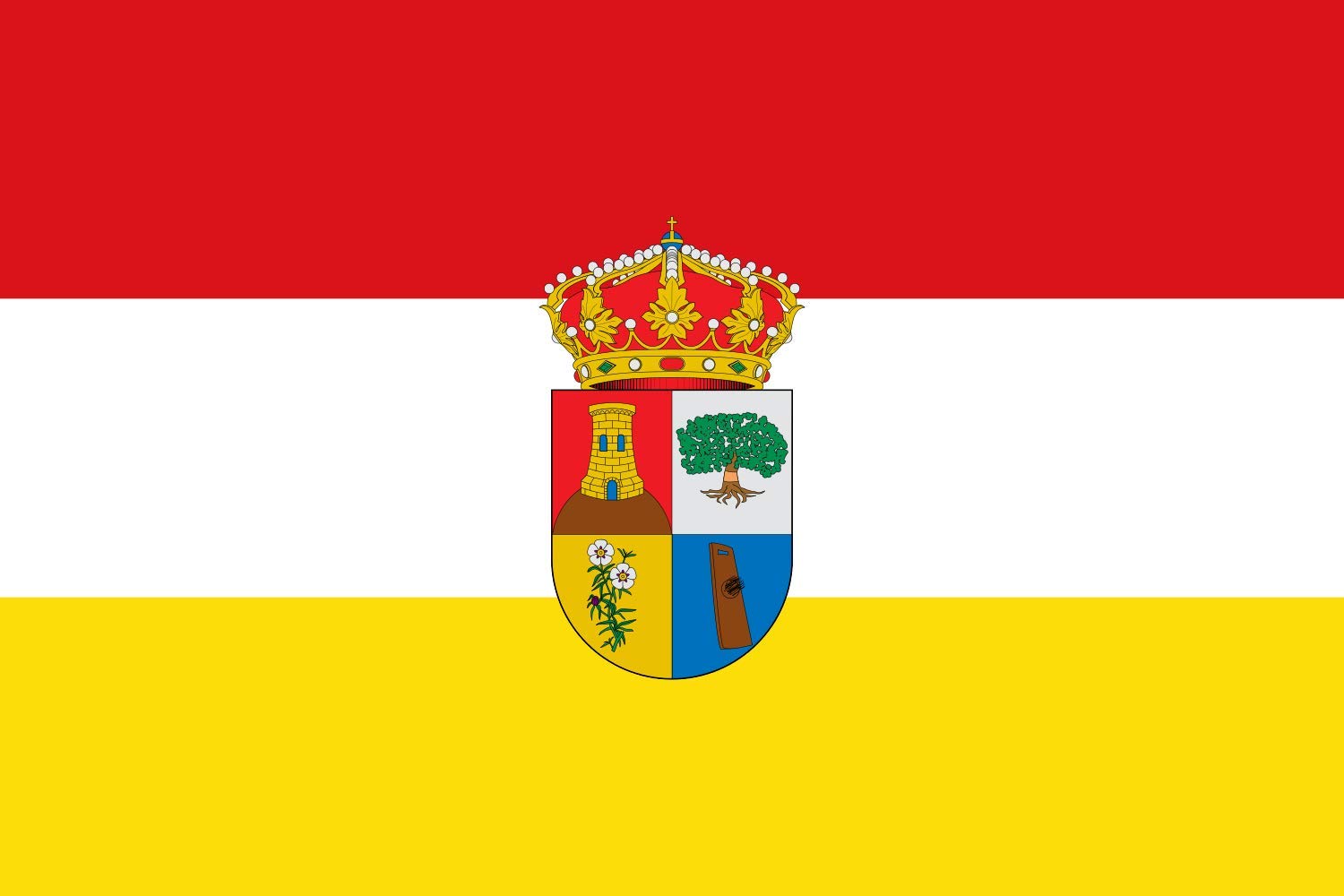 Drapeau Large Atalaya rectangulaire à trois bandes horizontales pour mât