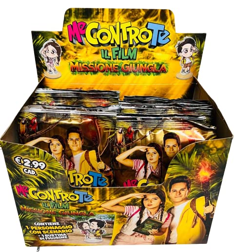 abj Box da 18 BUSTINE Personaggio con Scenario + 1 BUSTINA di Figurine Me Contro Te Missione Giungla DIRAMIX
