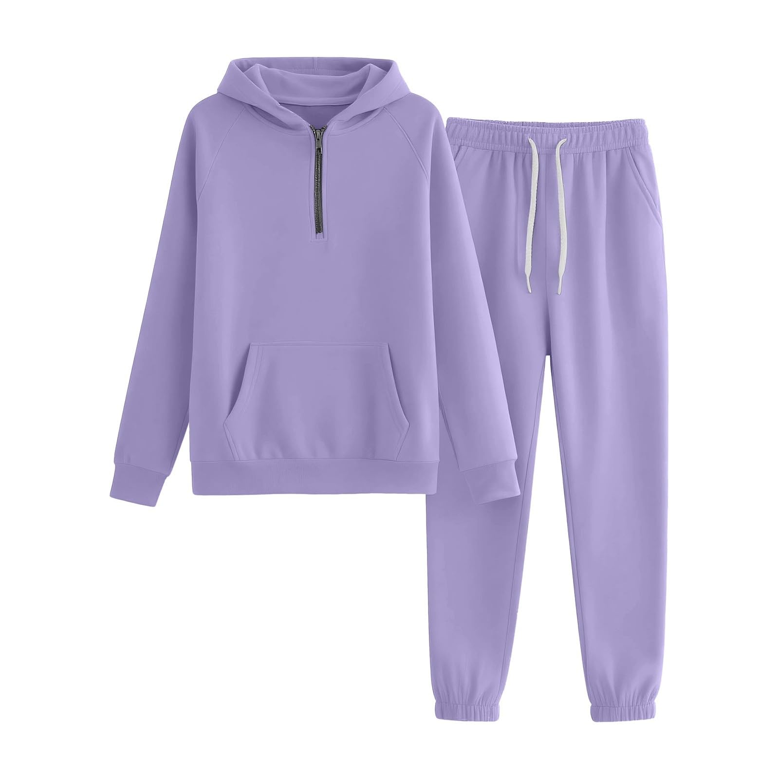 Hombre Conjunto con Capucha Cierre Claro 1/4 Top Pantalones De Correr | Chándal Hombre Conjunto de Correr Manga Larga Traje Deportivo Elástico Chándal Con Capucha Al Aire Libre