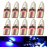 YEORO 194 LED Bulb Blue 168 2825 W5W T10 Wedge 2-SMD 7020 Chip LED Bulbs for Car Dash Instrument Panel Gauge Cluster Dome Map License Plate Reverse RV Landscape Light,10-Pack. (Blue)