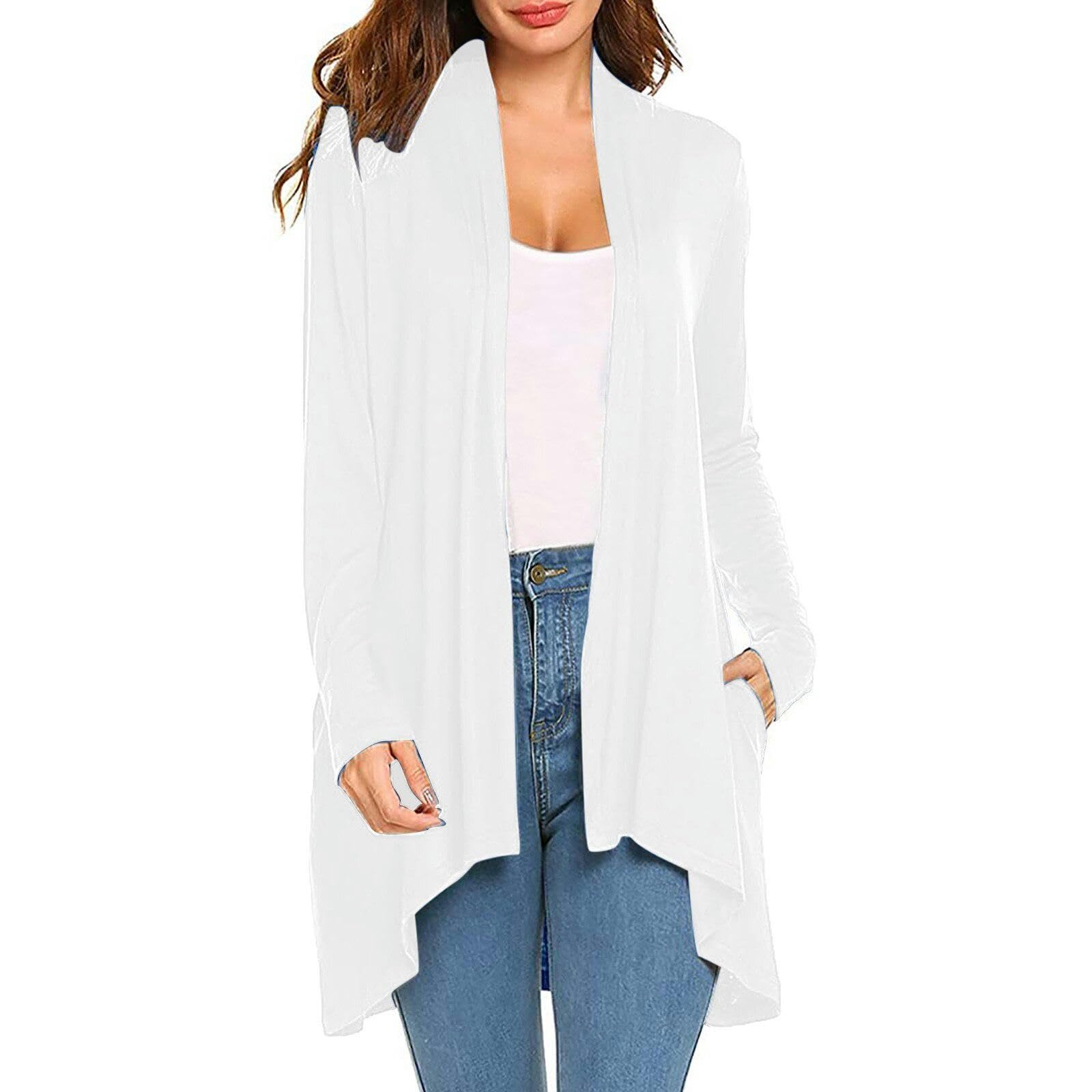 TEidea Cardigan Estivo Donna Autumn Ladies Cardigan: Cardigan Tascabile A Maniche Lunghe con Colore Lungo, Portando alle Donne Una Scelta alla Moda di Abiti