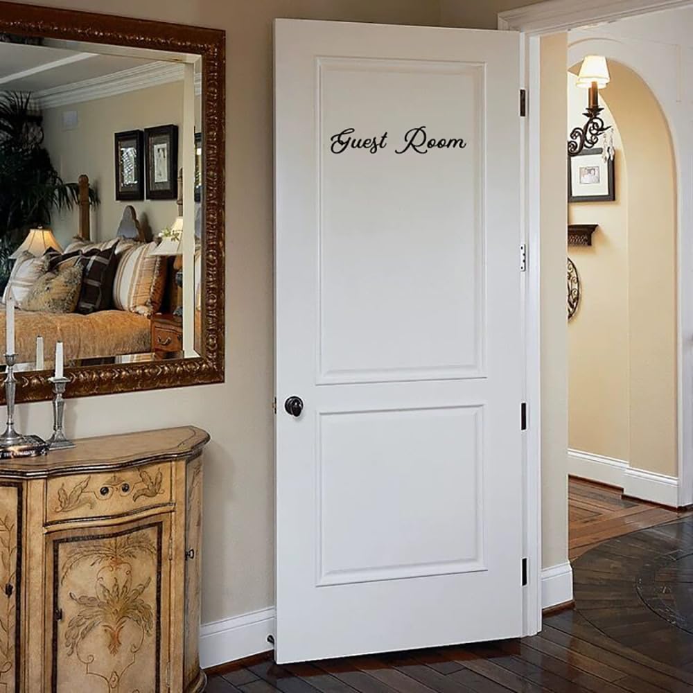 8 Pieces Home Door Sign Sticker Laundry Room, Pantry, Bathroom, Closet, Bedroom, Guest Room, Office Vinyl Wall Decal Sticker image 2